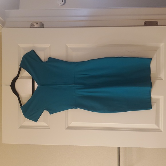 Varga Teal Cap Sleeve Dress Size S - Picture 4 of 6